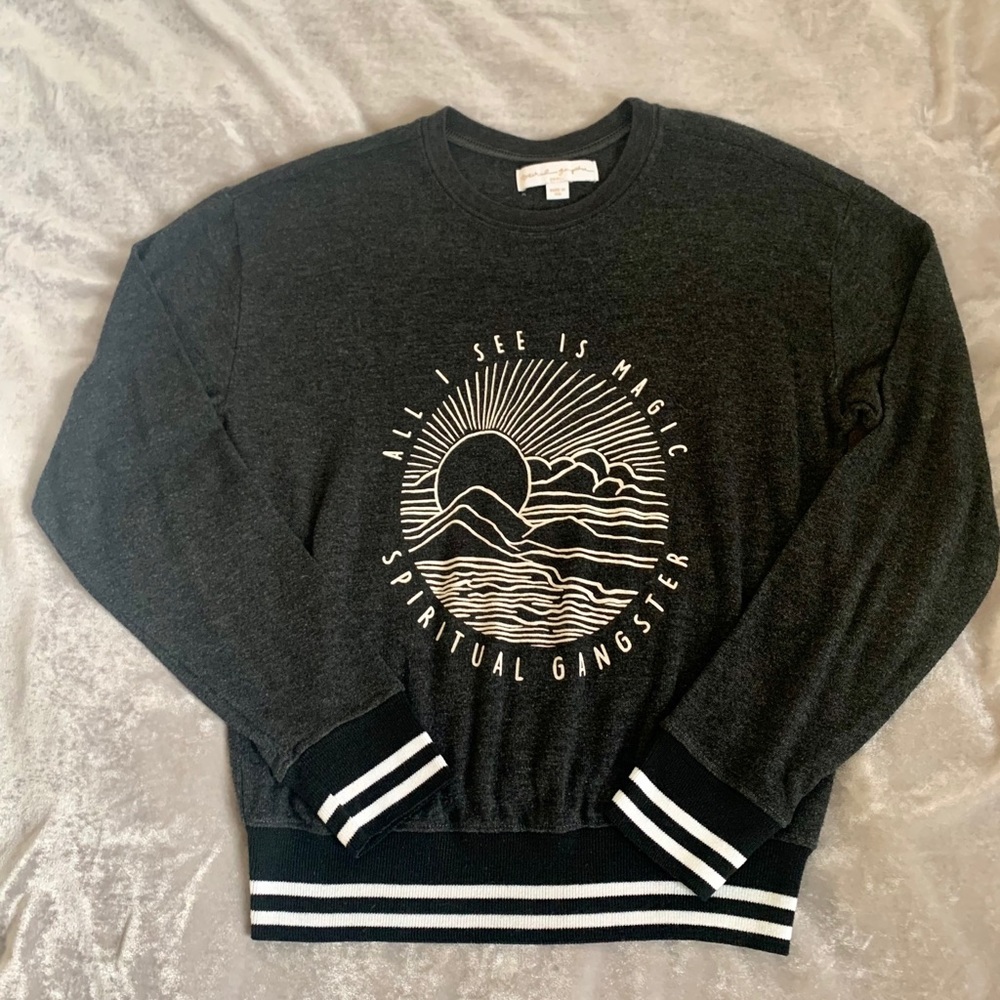 Spiritual Gangster XS sweater. Charcoal grey